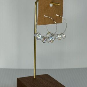 Hoop Earrings with Iridescent Beads